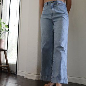 High Rise Wide Leg Cropped Jeans